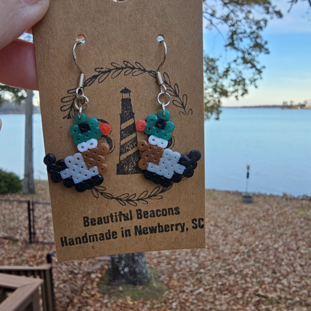 Handmade Mini Perler Duck Beautiful Beacon Earrings
